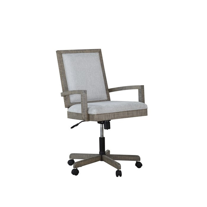 5 Star Base Fabric Upholstered Wooden Executive Office Chair, Gray