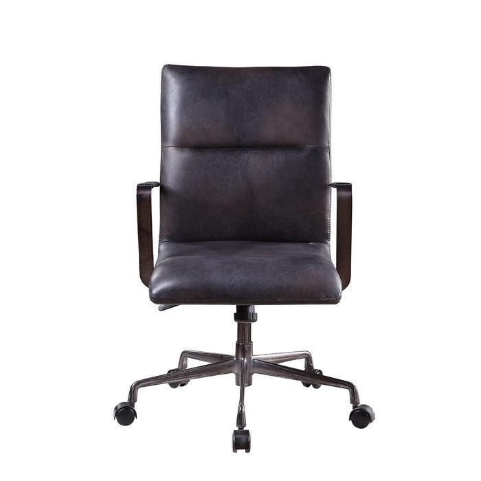 5 Star Base Faux Leather Upholstered Wooden Office Chair, Black