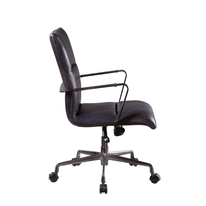 5 Star Base Faux Leather Upholstered Wooden Office Chair, Black