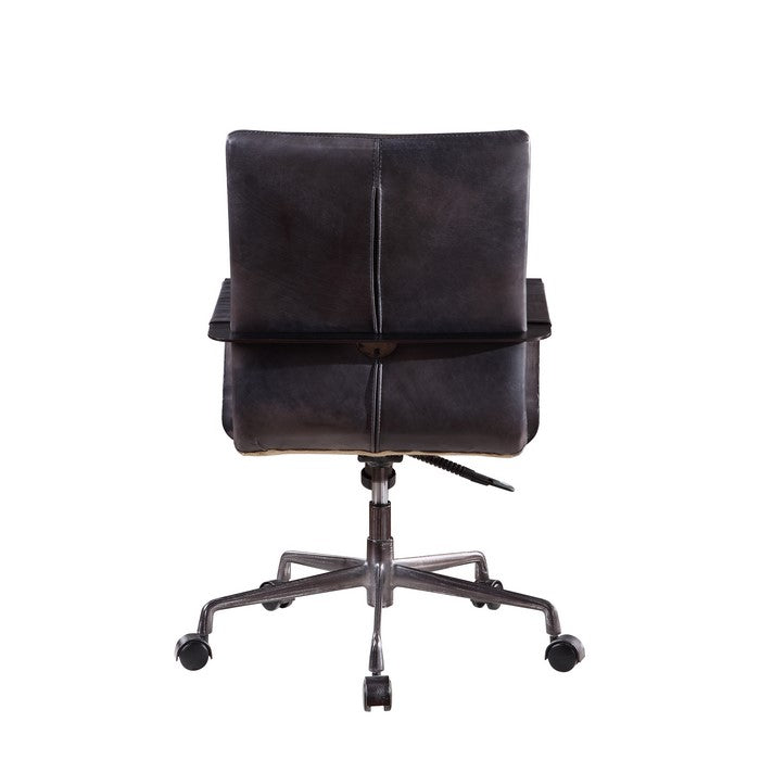 5 Star Base Faux Leather Upholstered Wooden Office Chair, Black