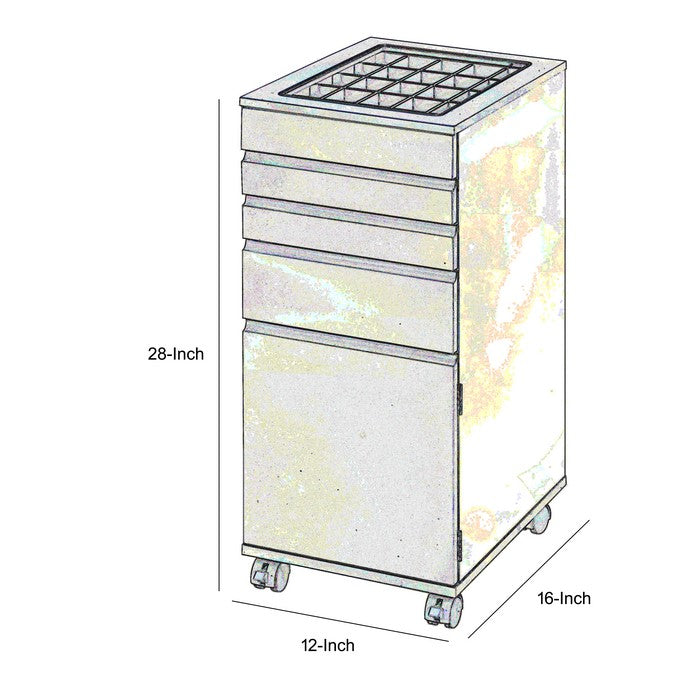 Glass Top Wooden Jewelry Armoire with Storage Compartments, White