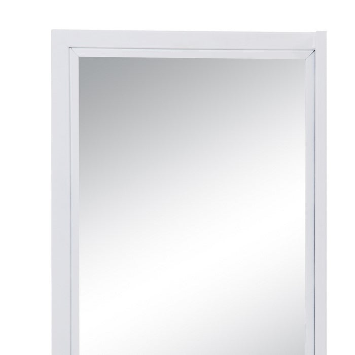 Industrial Style Metal Vanity Mirror with Recessed Door Storage, White