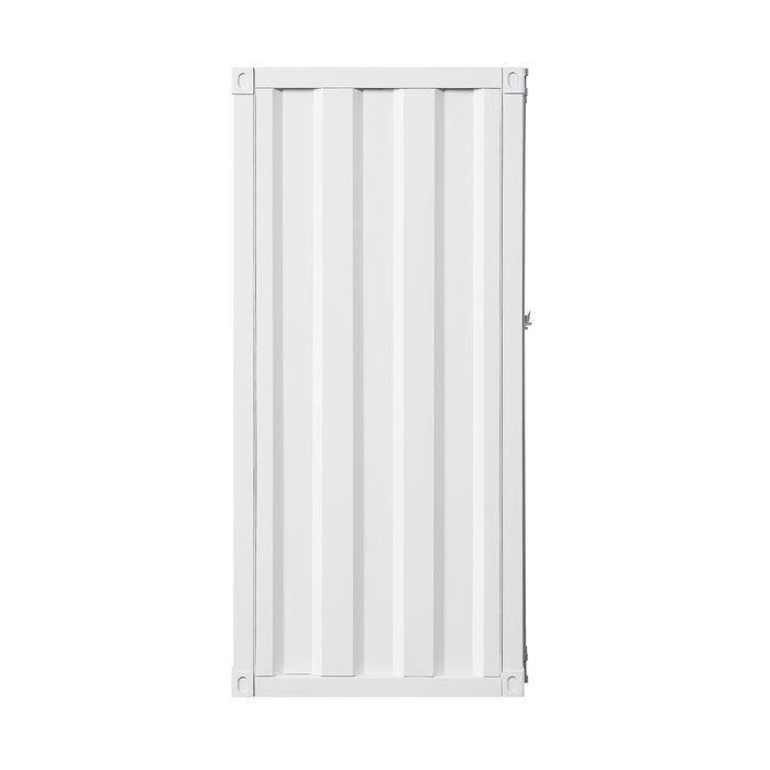 Industrial Style Metal Chest with Recessed Door Front, White