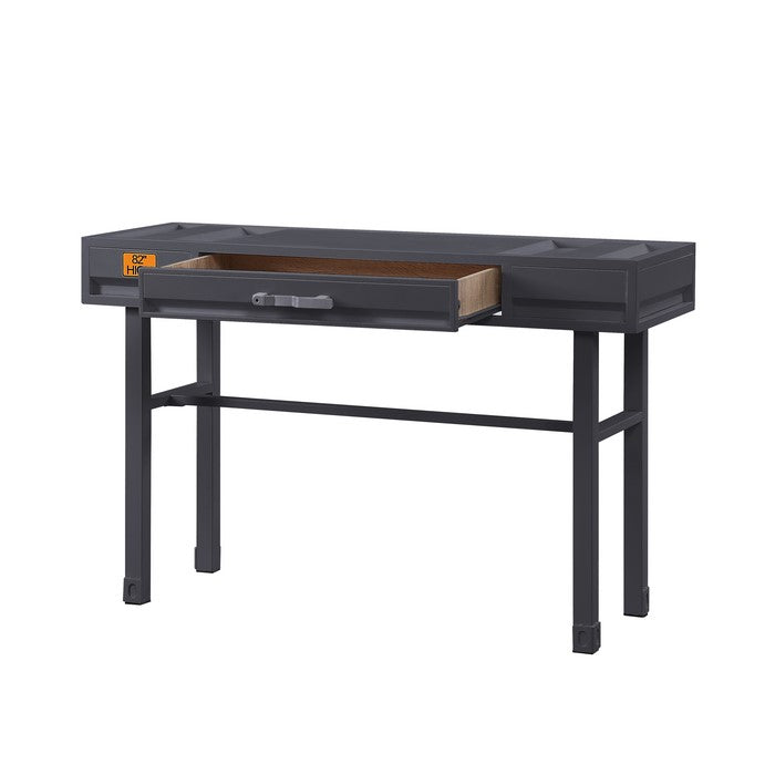 Industrial Style Metal and Wood 1 Drawer Vanity Desk, Gray