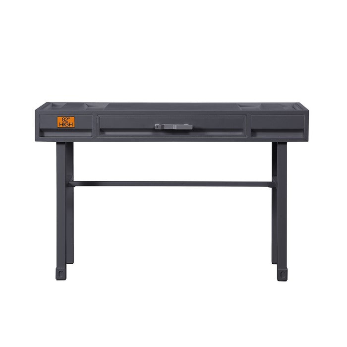 Industrial Style Metal and Wood 1 Drawer Vanity Desk, Gray