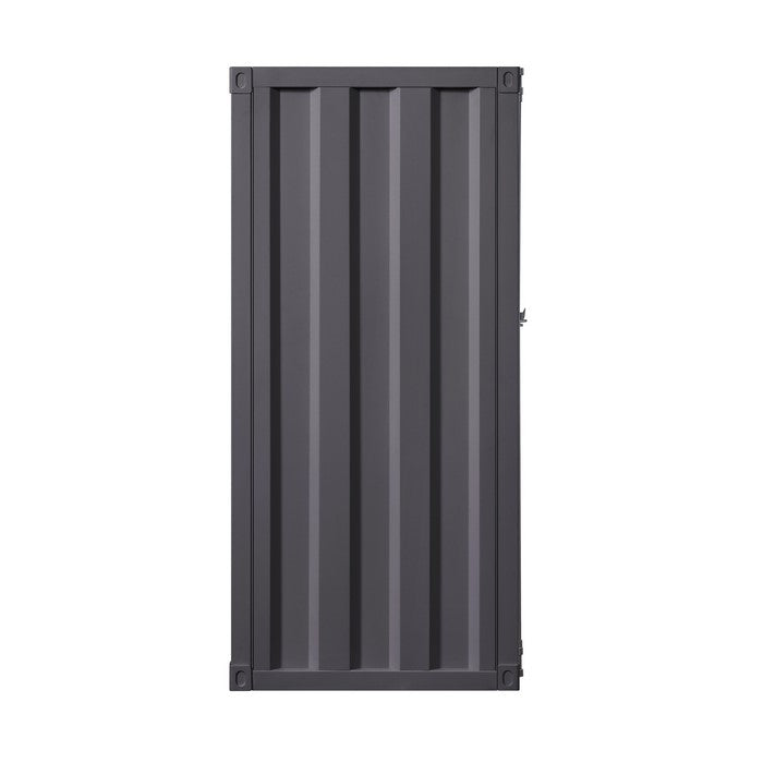 Industrial Style Metal Chest with Recessed Door Front, Gray