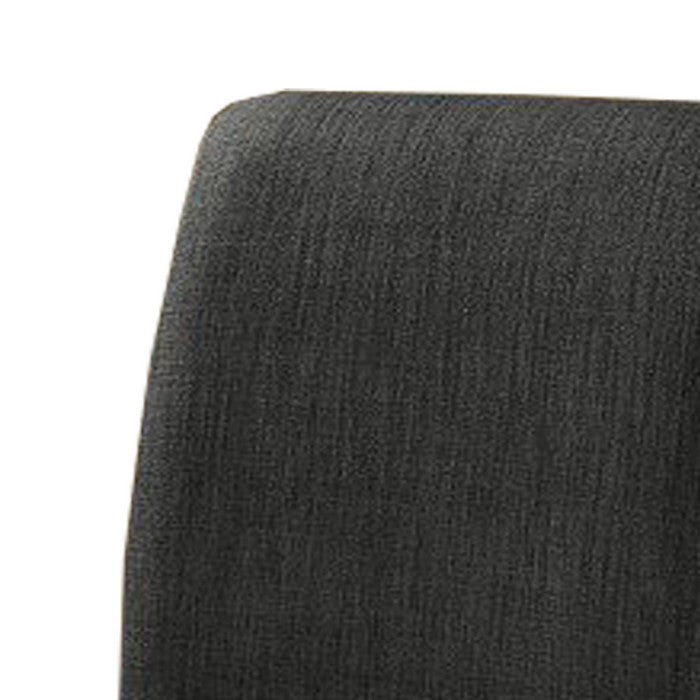 Wooden Side Chair with Fabric Upholstery,Set of 2, Dark Gray and Brown