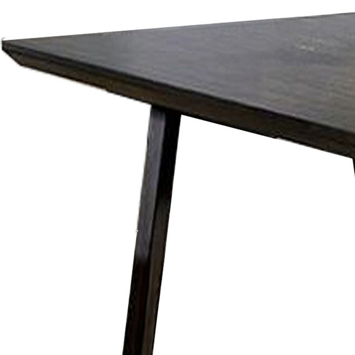 Contemporary Wooden Dining Table with Sled Legs, Walnut Brown