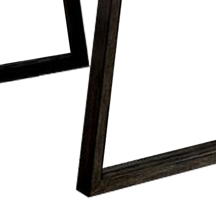 Contemporary Wooden Dining Table with Sled Legs, Walnut Brown