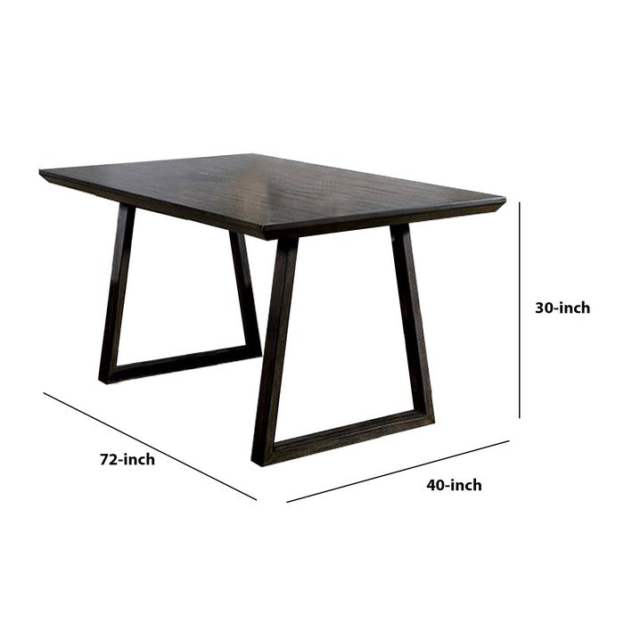 Contemporary Wooden Dining Table with Sled Legs, Walnut Brown