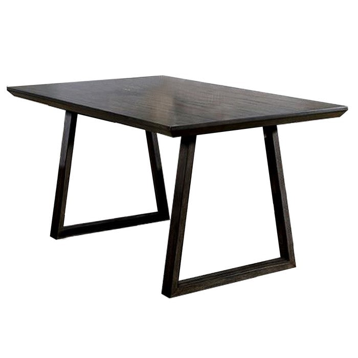 Contemporary Wooden Dining Table with Sled Legs, Walnut Brown