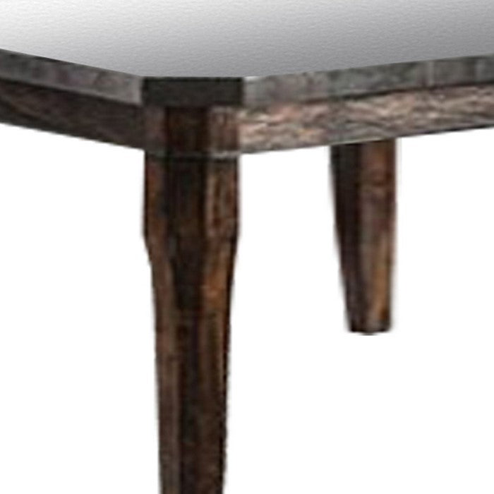 Transitional Celestite Top Wooden Dining Table, Oak Brown and Black