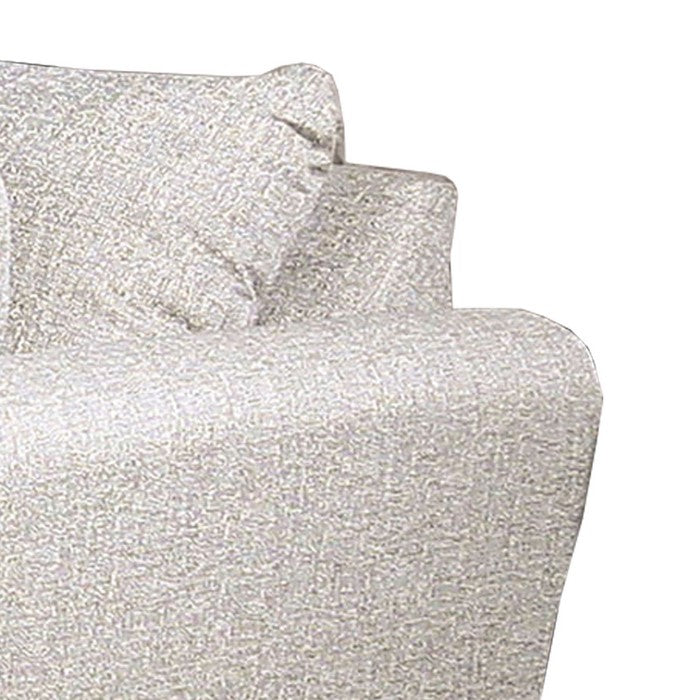 Fabric Upholstered Wooden  Loveseat with Flared Armrest, Gray