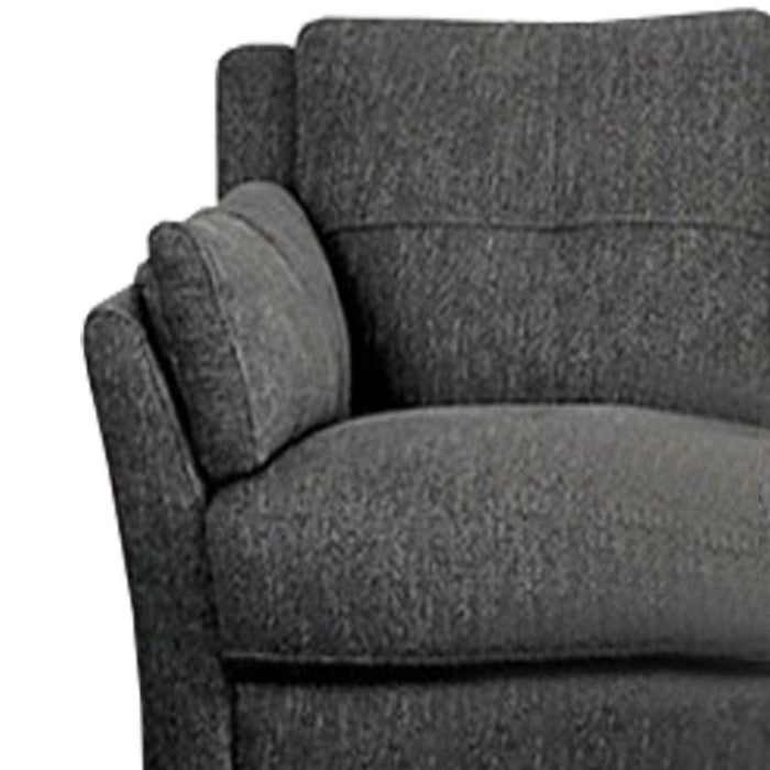 Fabric Upholstered Wooden Sofa with Cushioned Backrest, Gray
