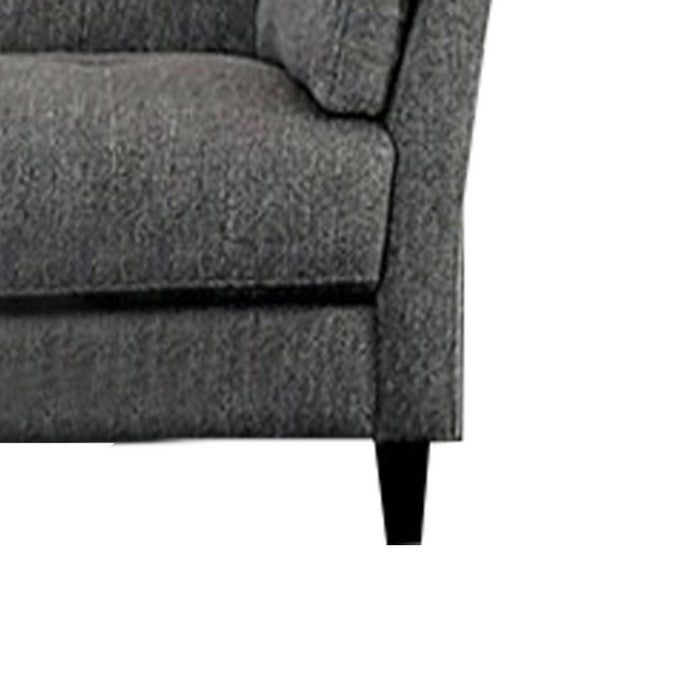 Fabric Upholstered Wooden Sofa with Cushioned Backrest, Gray