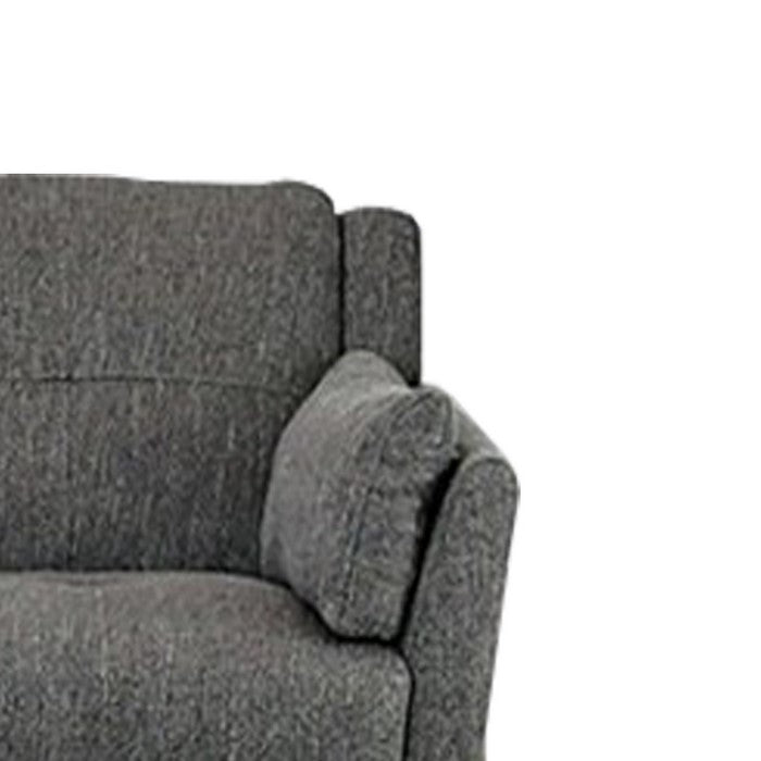 Fabric Upholstered Wooden Sofa with Cushioned Backrest, Gray