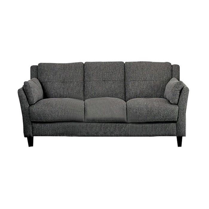 Fabric Upholstered Wooden Sofa with Cushioned Backrest, Gray