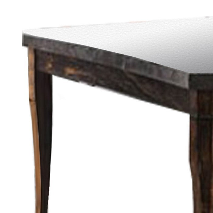 Wood and Celestite Counter Height Dining Table, Brown and Black
