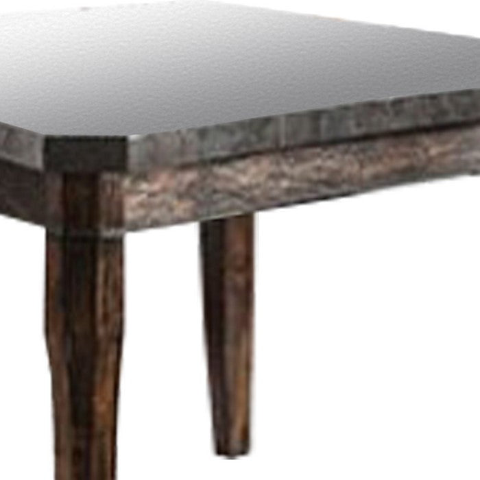 Wood and Celestite Counter Height Dining Table, Brown and Black