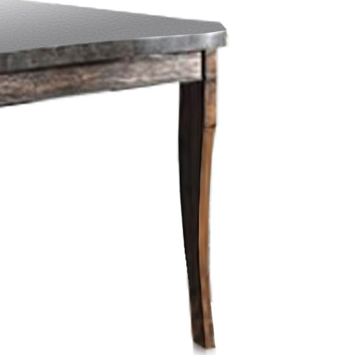 Wood and Celestite Counter Height Dining Table, Brown and Black