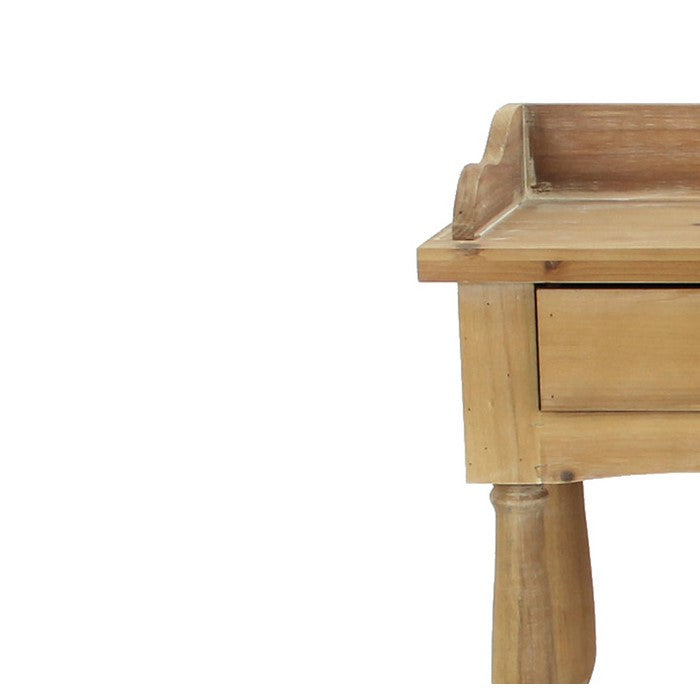 Rustic Style Wooden Dressing Table with 2 Drawers and Shelf, Brown