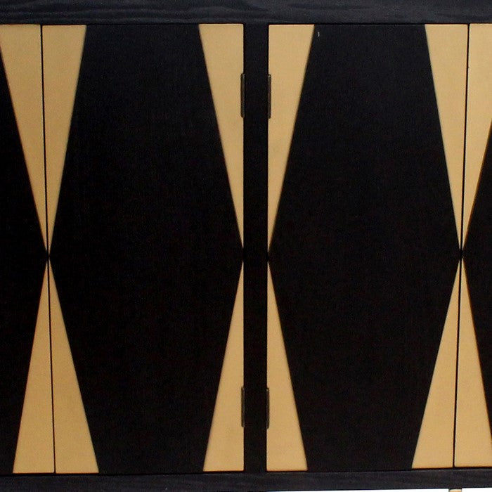 Wooden Storage Cabinet with Four Shelves and Metal Base,Black and Gold