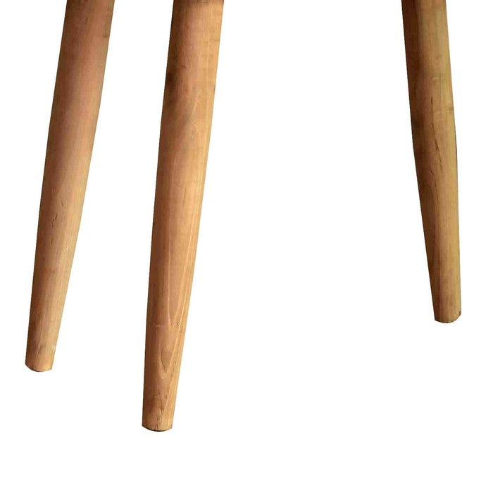 Wooden Side Table with Tapered Legs and Single Drawer, Gray and Brown