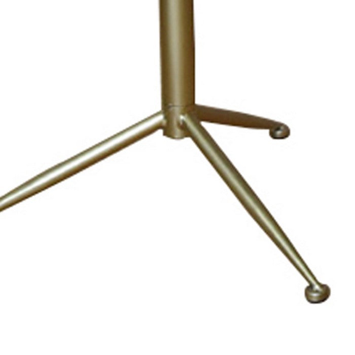 Round Wooden Side Table with Tripod Base, Large, Gold and Gray