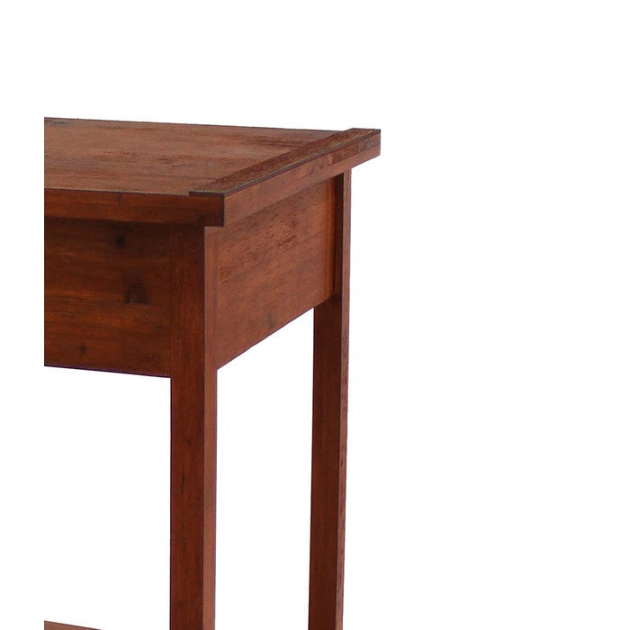 Rustic Wooden End Table with 1 Drawer and 1 Bottom shelf, Brown