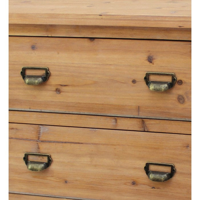 Wooden Storage Cabinet with 3 Drawers and Turned Legs, Brown