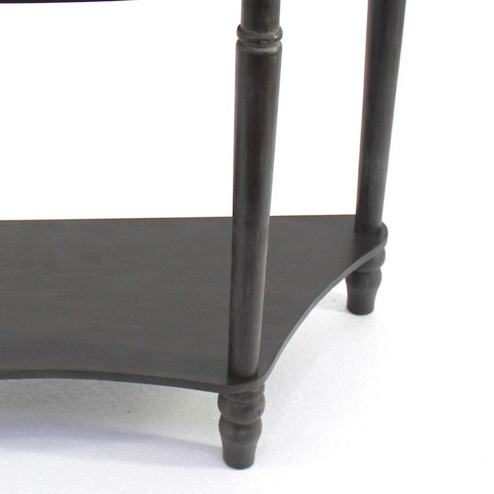 Wooden Console Table with 1 Bottom Shelf and Arched Details, Black