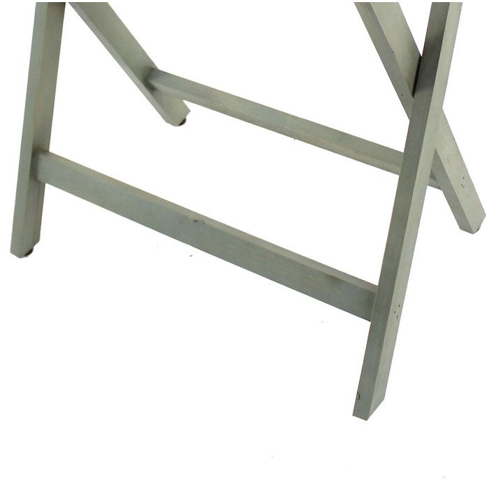 Transitional Style Wooden Serving Table with Crossed Legs, Gray