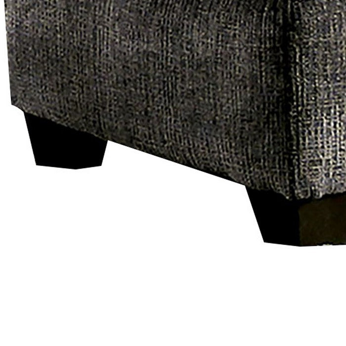 Floral Pattern Wooden Ottoman with Fabric Upholstery, Multicolor