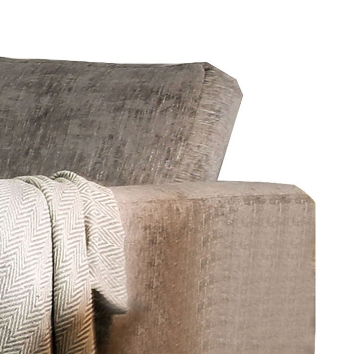 Transitional Fabric Upholstered Wooden Chair with Crescent Feet, Gray