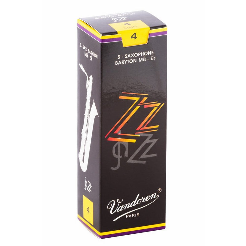 Vandoren SR444 Bari Sax ZZ Reeds Strength 4; Box of 5