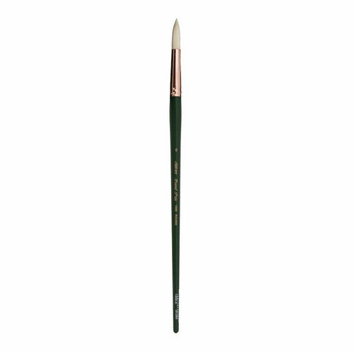 Silver Brush 1000-8 Grand Prix Premier Long Handle Hog Bristle Brush, Round, Size 8