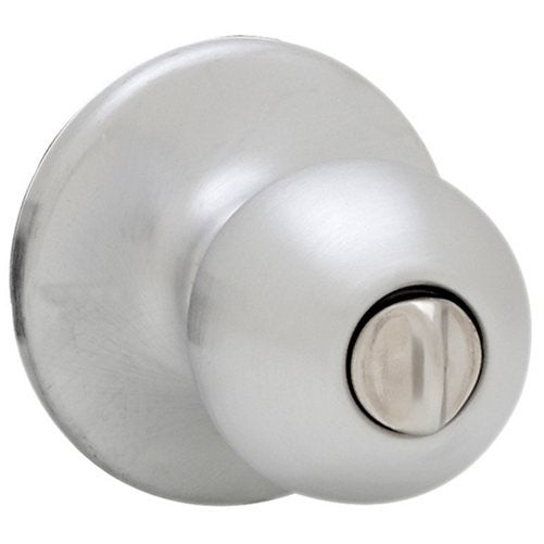 Kwikset Polo Bed/Bath Knob in Satin Chrome