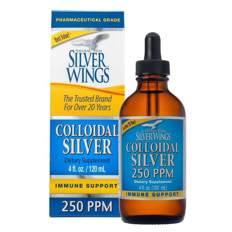 Natural Path Silver Wings Dietary Mineral Supplement, Colloidal Silver, 250 PPM, 4 oz (113.4 g)