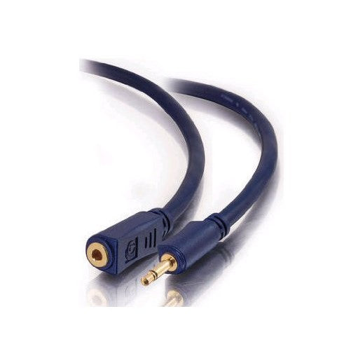 C2G 40629 Velocity 3.5mm M/F Mono Audio Extension Cable, Blue (50 Feet, 15.24 Meters)