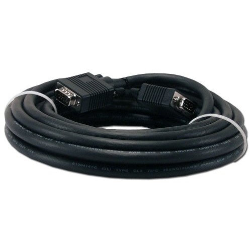 Qvs Cable 25FT Premium VGA HD15 Male To Male Tri-shield Black