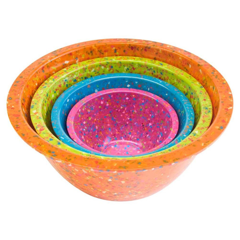 Zak Designs Confetti Mixing Bowls, Assorted Brights Orange, Set of 4