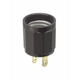 Leviton 61660 Watt, 125 Volt, Polarized Outlet-to-Lampholder Adapter, Brown