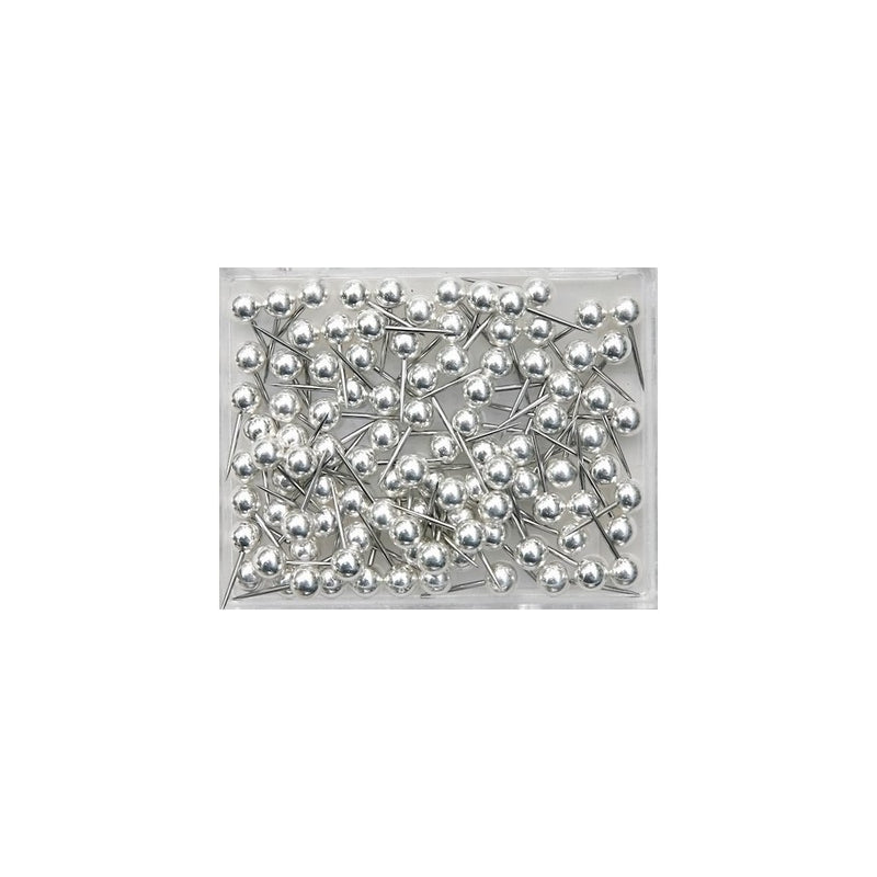 Moore 1/8 Inch Silver Map Tacks, Medium, 100/Box