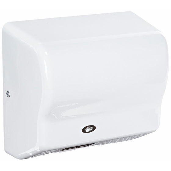 American Dryer Global GX1-M Steel Cover Automatic Hand Dryer, 110-120V, 1,500W Power, 50/60Hz, White Epoxy Finish