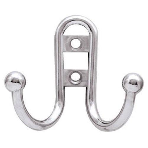 Liberty Hardware B46115Z-CHR-C Double Prong Robe Hook with Ball End, Polished Chrome