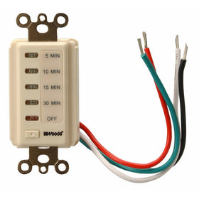 Woods 59720WD In-Wall 30-Minute digital countdown timer, Light Almond