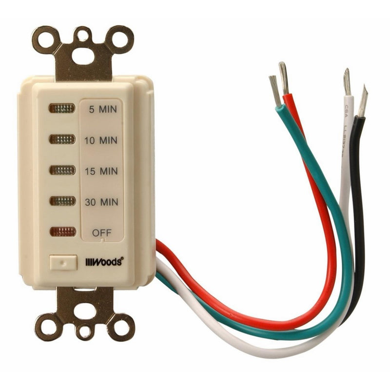 Woods 59720WD In-Wall 30-Minute digital countdown timer, Light Almond