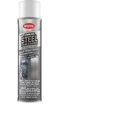 Sprayway Stainless Steel Cleaner, 15oz Can, Pack of 2