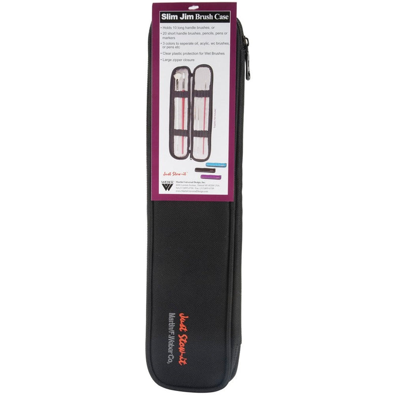 Martin Universal Just Stow It 4-Inch by 14-Inch Slim Brush Case, Black