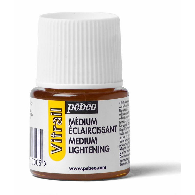 Pebeo Vitrail, Stained Glass Effect Paint Auxiliaries, 45 ml Bottle - Lightening Medium